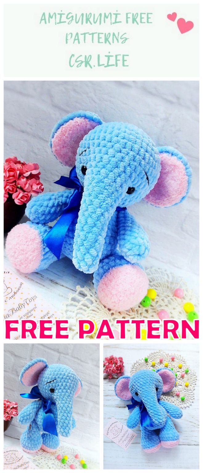 Amigurumi Cute Elephant Free Pattern - Free Amigurumi Crochet Patterns