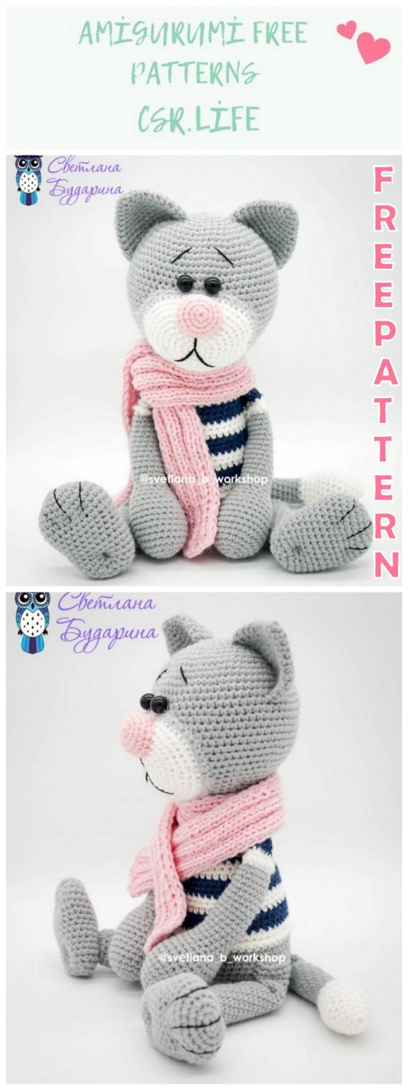 Amigurumi Cute Cat Free Crochet Pattern - Free Amigurumi Crochet Patterns