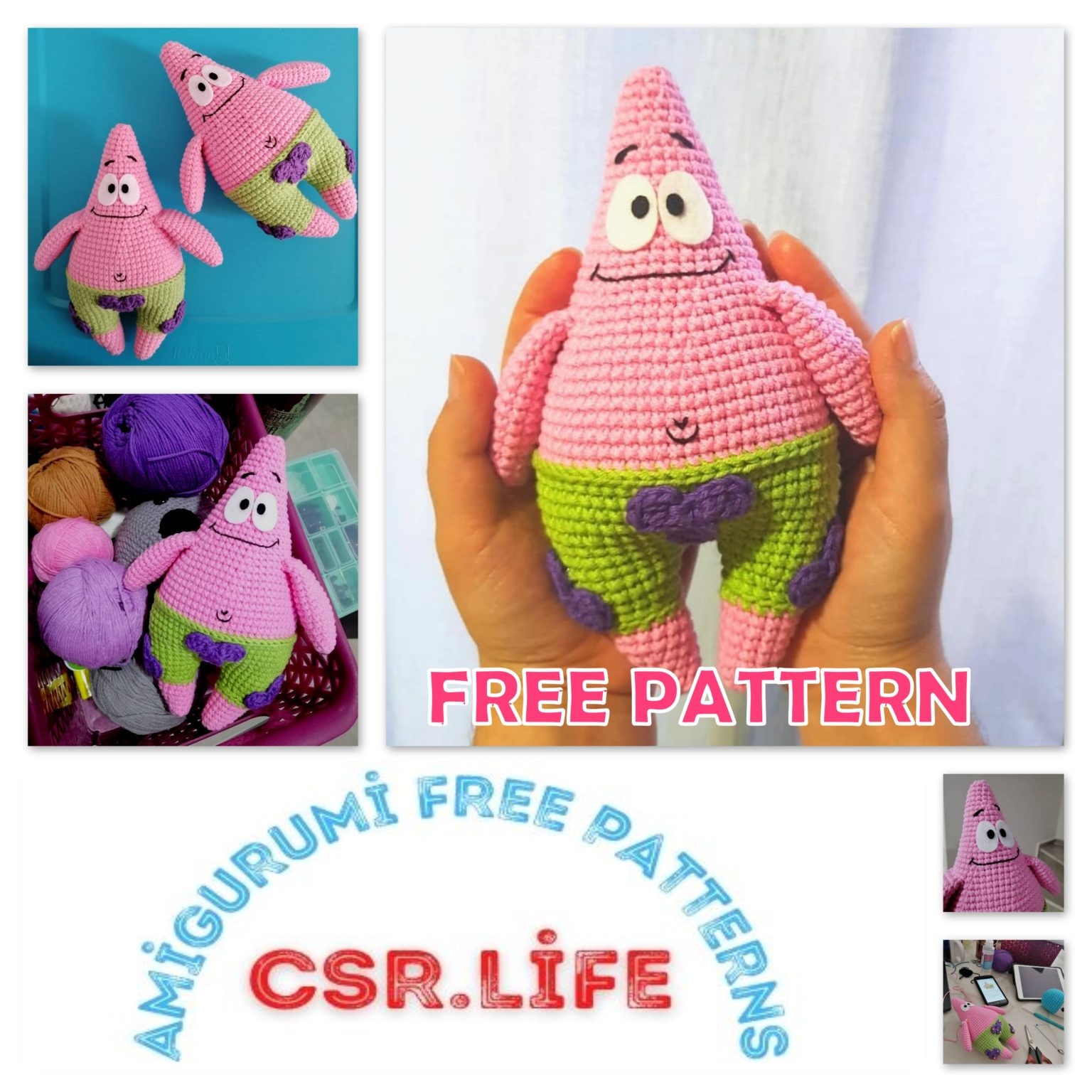 Patrick Star Amigurumi Free Pattern - Free Amigurumi Crochet Patterns