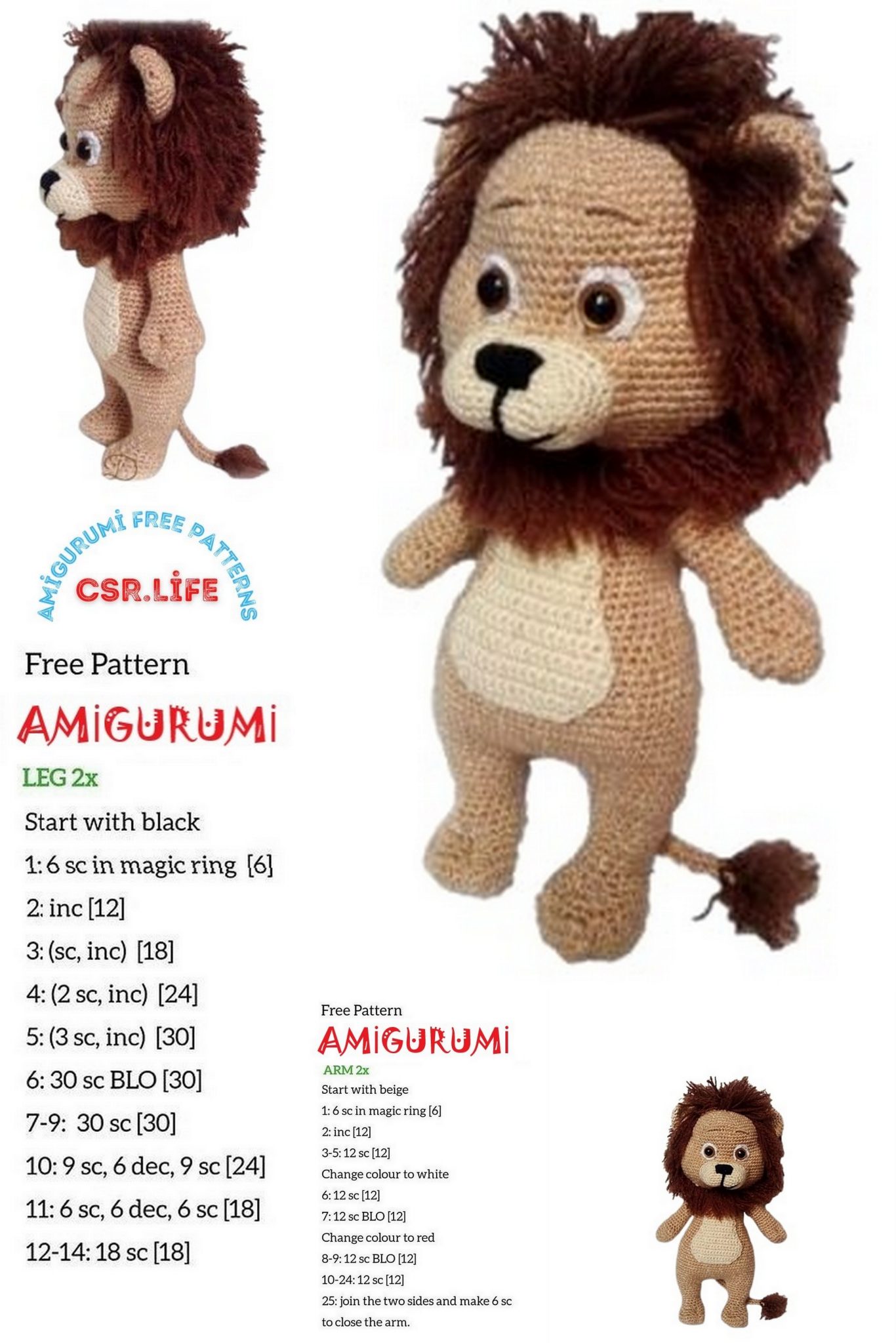 Kimba The Lion Amigurumi Free Crochet Pattern - Free Amigurumi Crochet ...