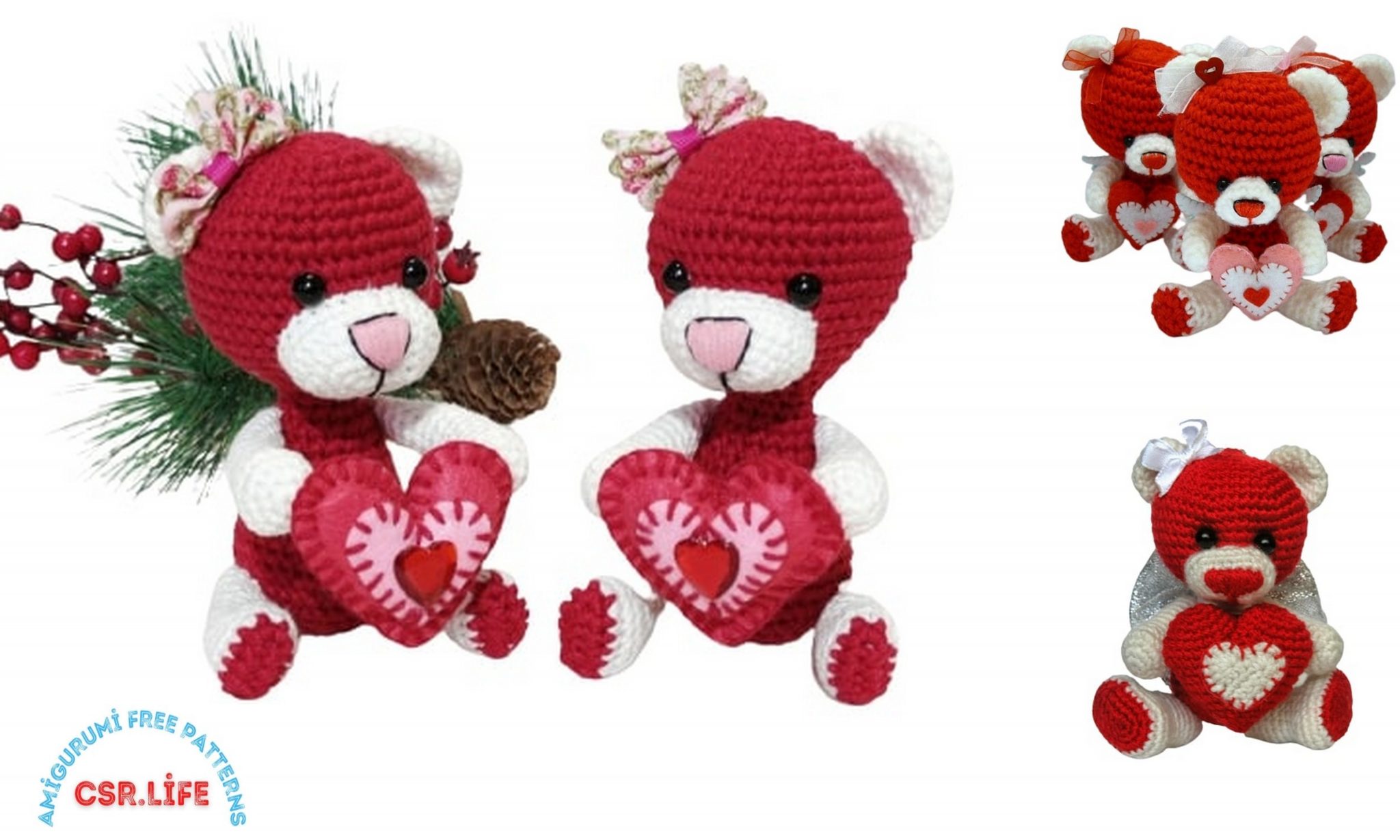 Amigurumi Valentines Bear Free Crochet Pattern - Free Amigurumi Crochet