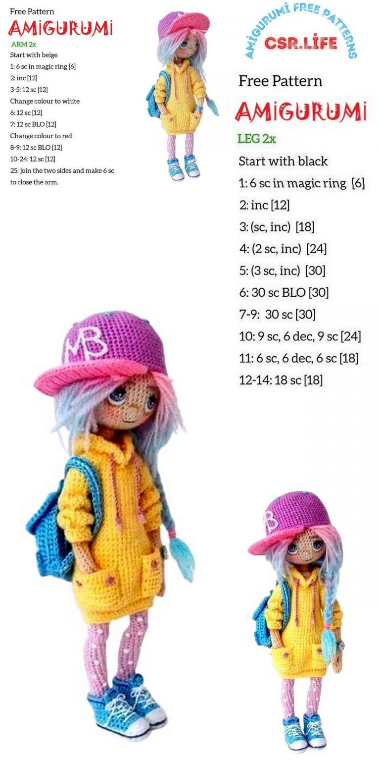 Hippie Doll Amigurumi Free Crochet Pattern - Free Amigurumi Crochet ...