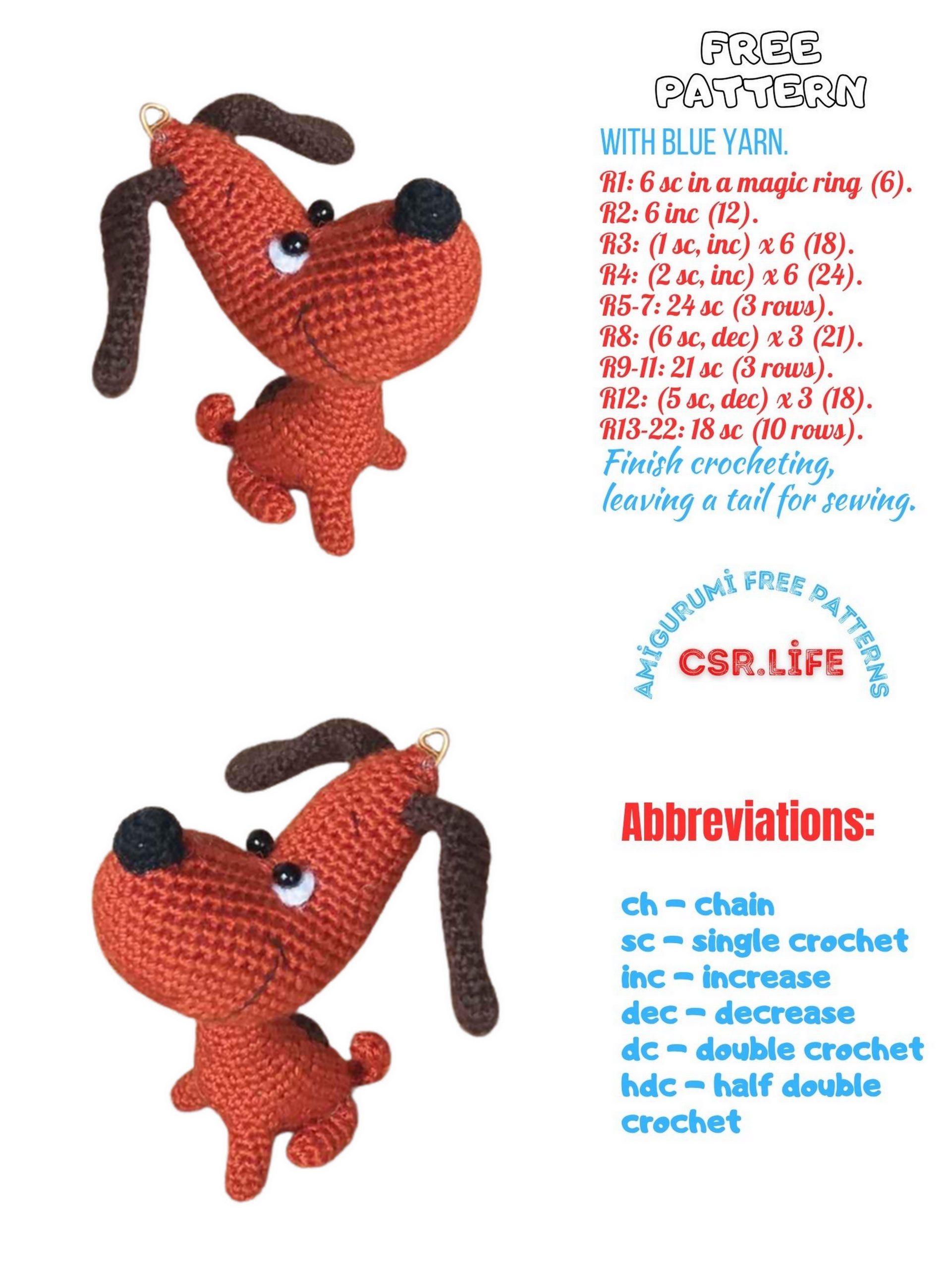 Free Cheerful Puppy Amigurumi Pattern: Crochet Your Way to Cuteness ...